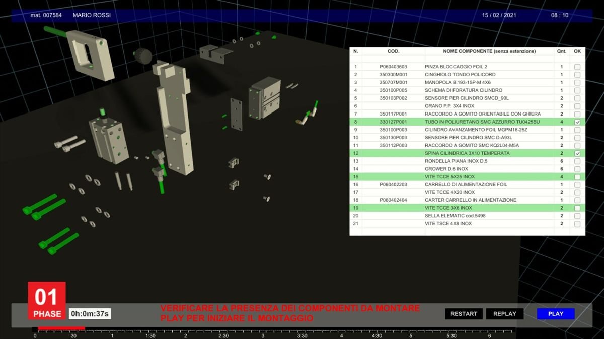 Assembly aid application interface